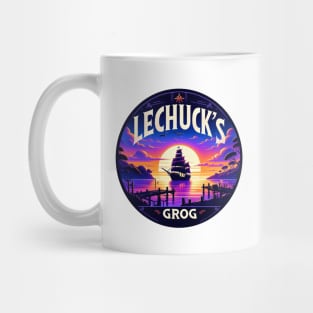 Sunset Sails at LeChuck's Grog - Vintage Pirate Ship Design Mug